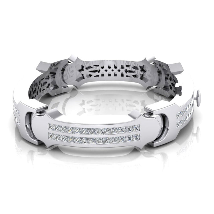 Princesse Véritable Diamant Grand Bracelet Homme Or Lourd 6 mm Épaisseur 16 Carats
