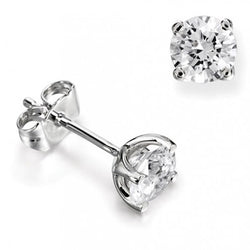 Prong Set 2.70 Carats Réel Diamants Boucles D'Oreilles Femme Or Blanc 14K