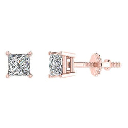 Prong Set 3.40 Carats Naturel Diamants Femmes Boucles D'oreilles Or Rose 14K