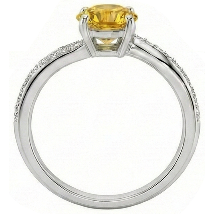 naturel round saphir 3.50carats bague vue de dessus