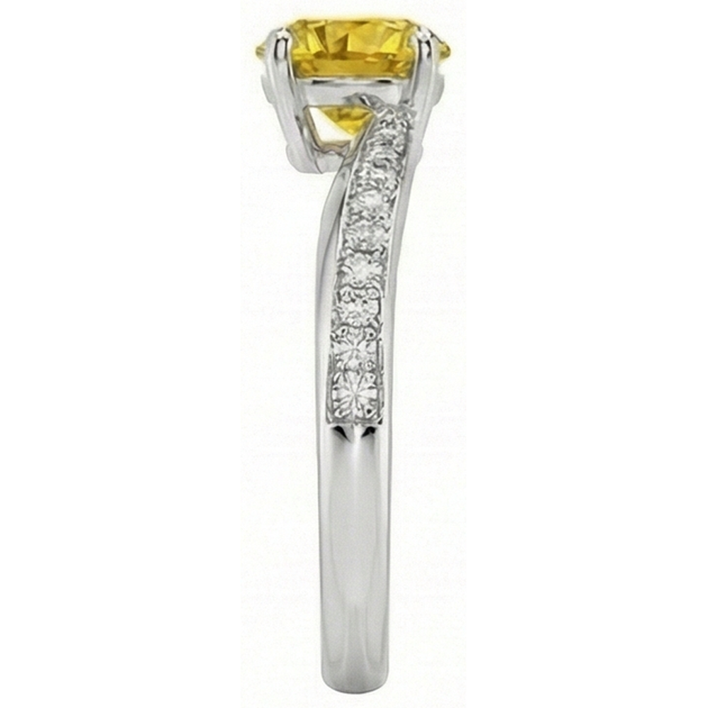naturel round saphir 3.50carats bague vue de profil