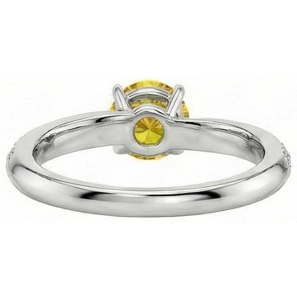 naturel round saphir 3.50carats bague sur blanc
