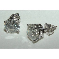 Puces D'oreilles Réel Diamants Ronds 4 Carats Boucles D'oreilles Diamants Or