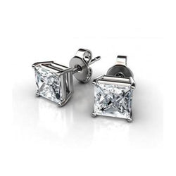 Puces D'oreilles Véritable Diamants Taille Radiant 4 Carats