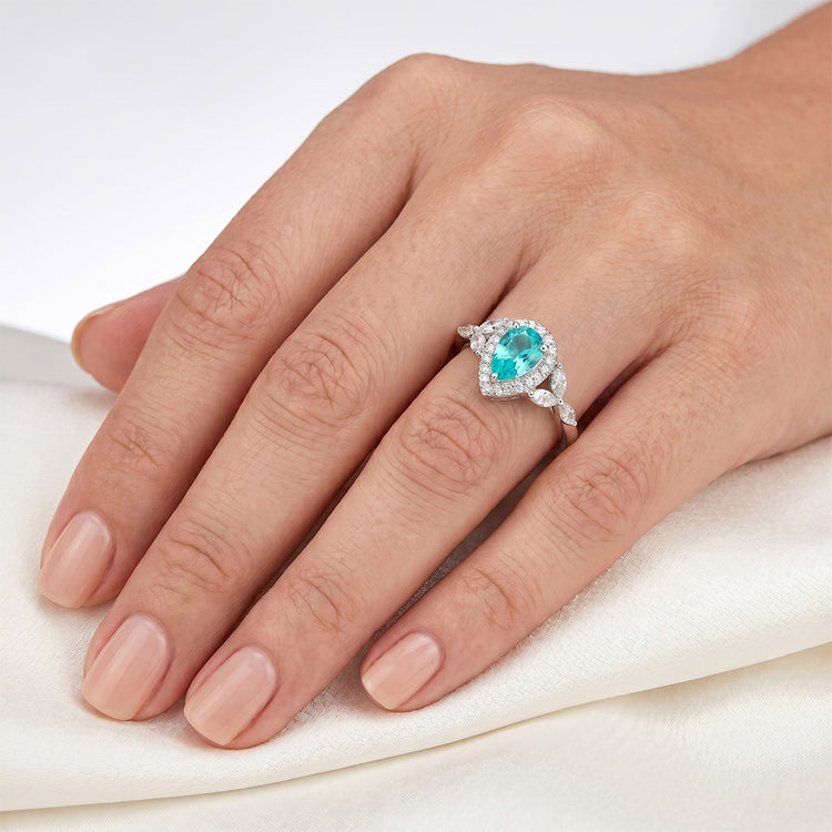 Pureté VVS Bague avec Gemme – Tourmaline Paraiba 2,25 carats Or