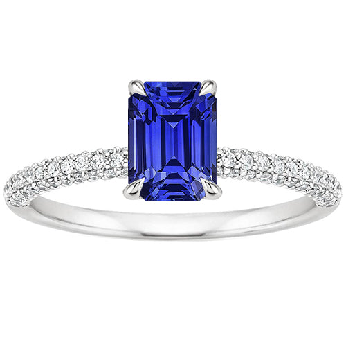 Confectionné main Saphir Bleu Bleuet Bague avec Gemme 3 carats – vue principale