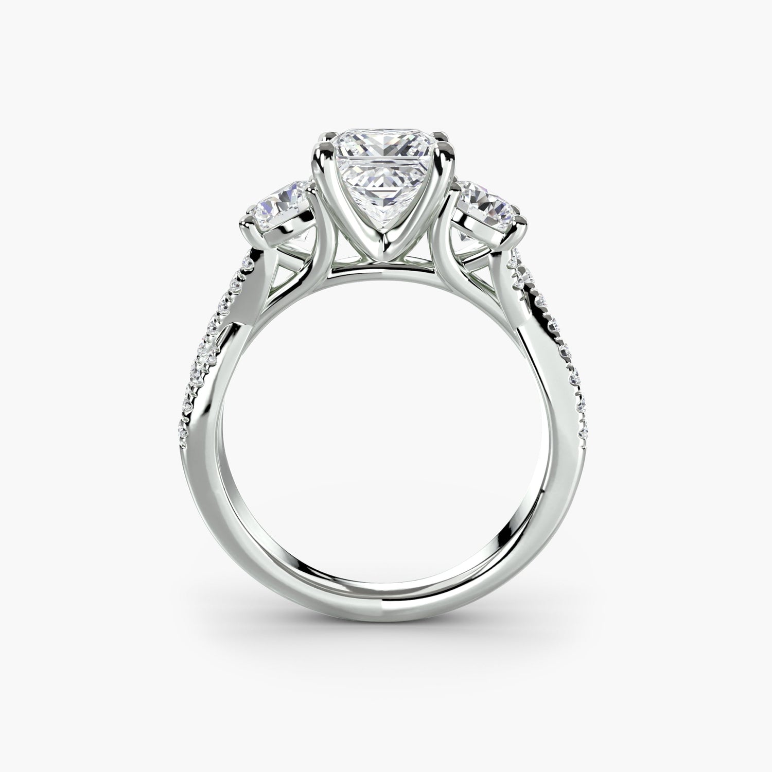 Fait à la main Setting 0,77 carats – vue de face