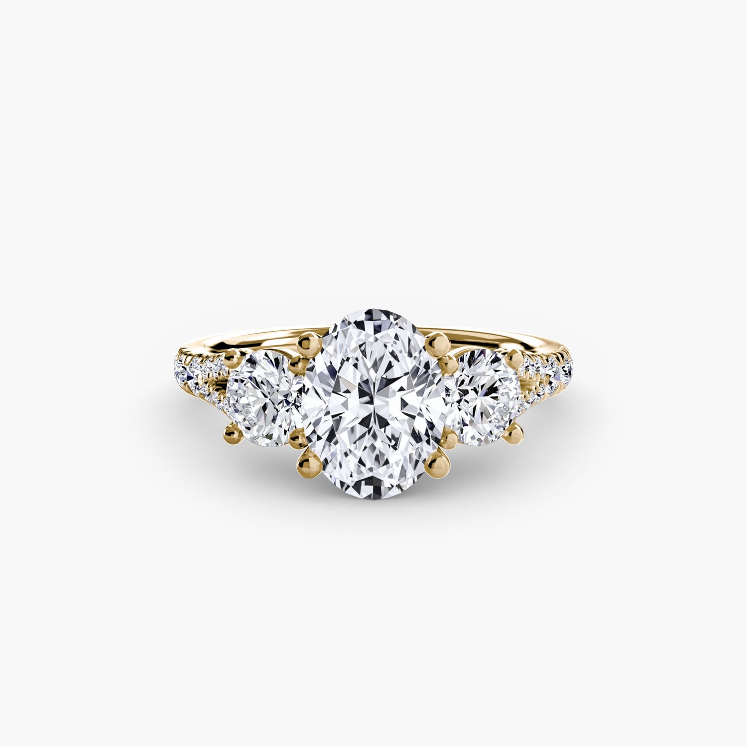 Diamant Fin Taille Brillant Setting en Gold – vue de profil