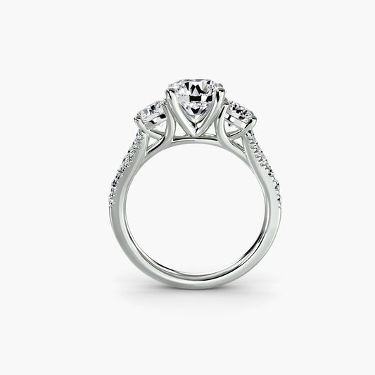 Taille Brillant Diamant Fin bague en Gold – vue de face