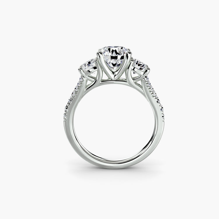 Taille Brillant Diamant Fin bague en Gold – vue de face