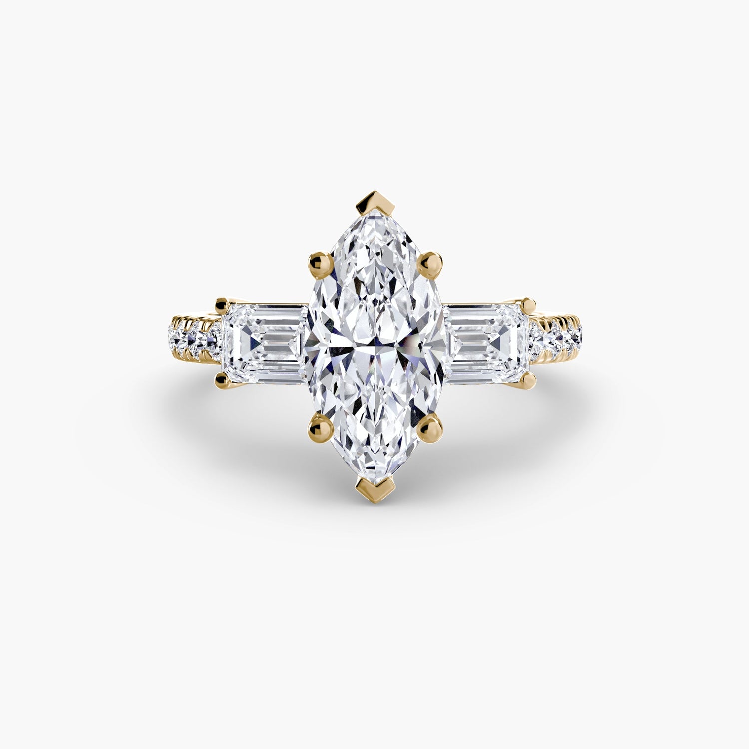 Brillant Taille Brillant Setting en Gold – gros plan