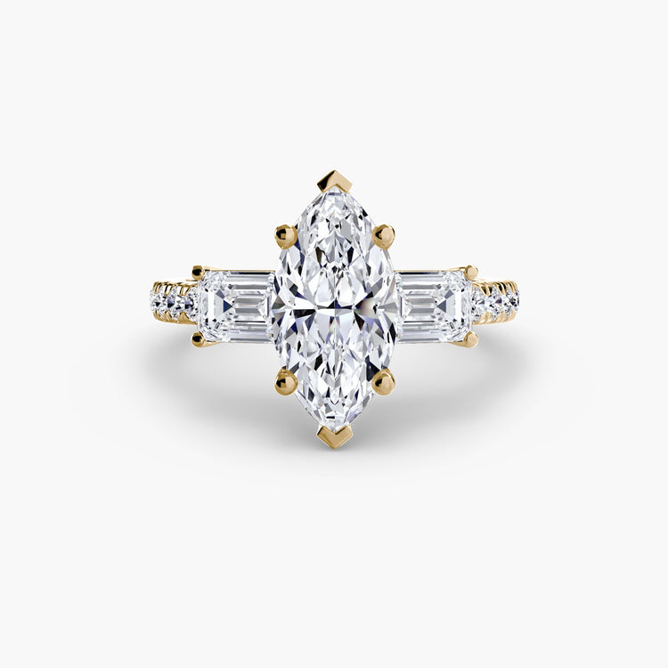 Brillant Taille Brillant Setting en Gold – gros plan