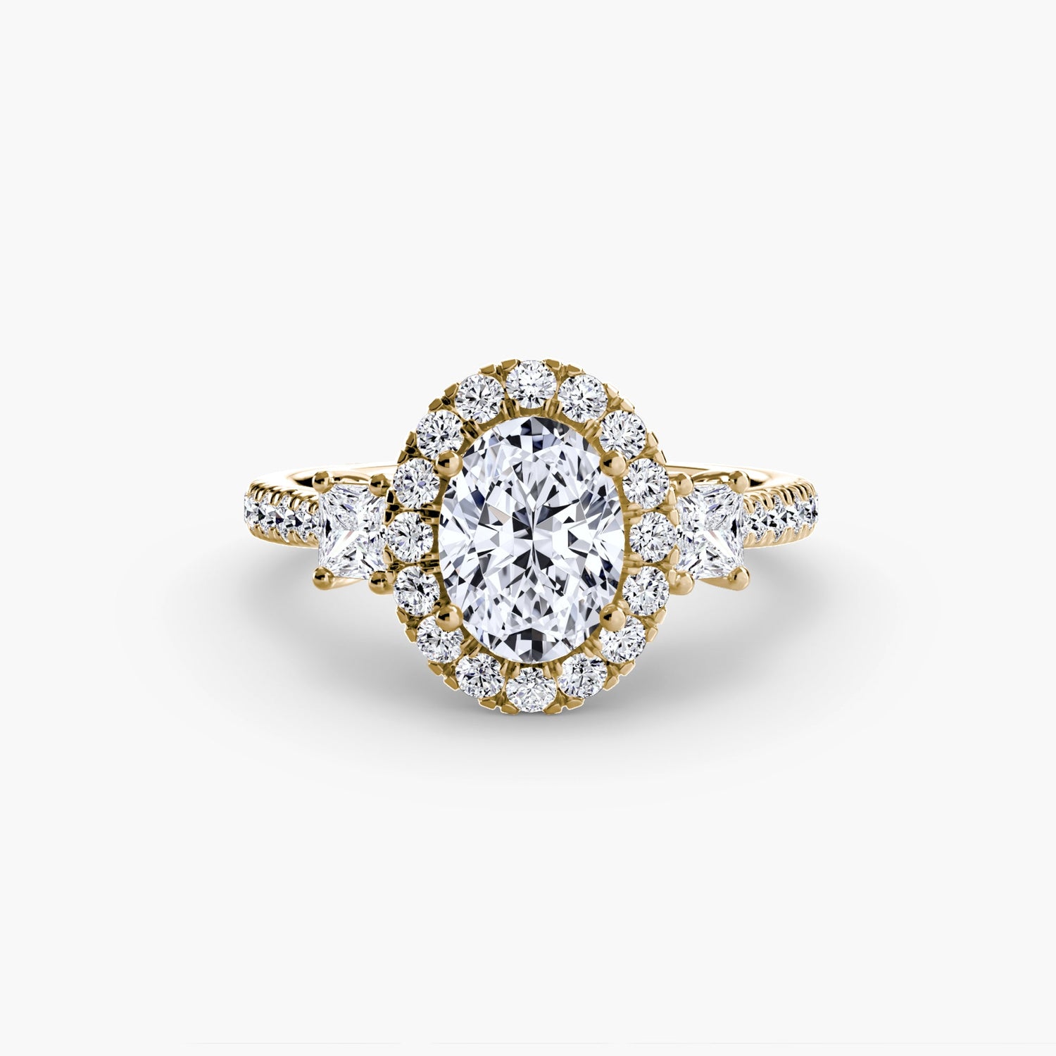Brillant Taille Brillant Setting en Gold – vue de profil