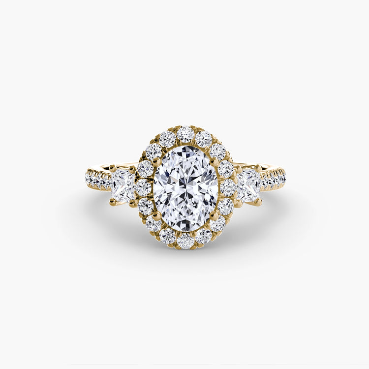 Brillant Taille Brillant Setting en Gold – vue de profil