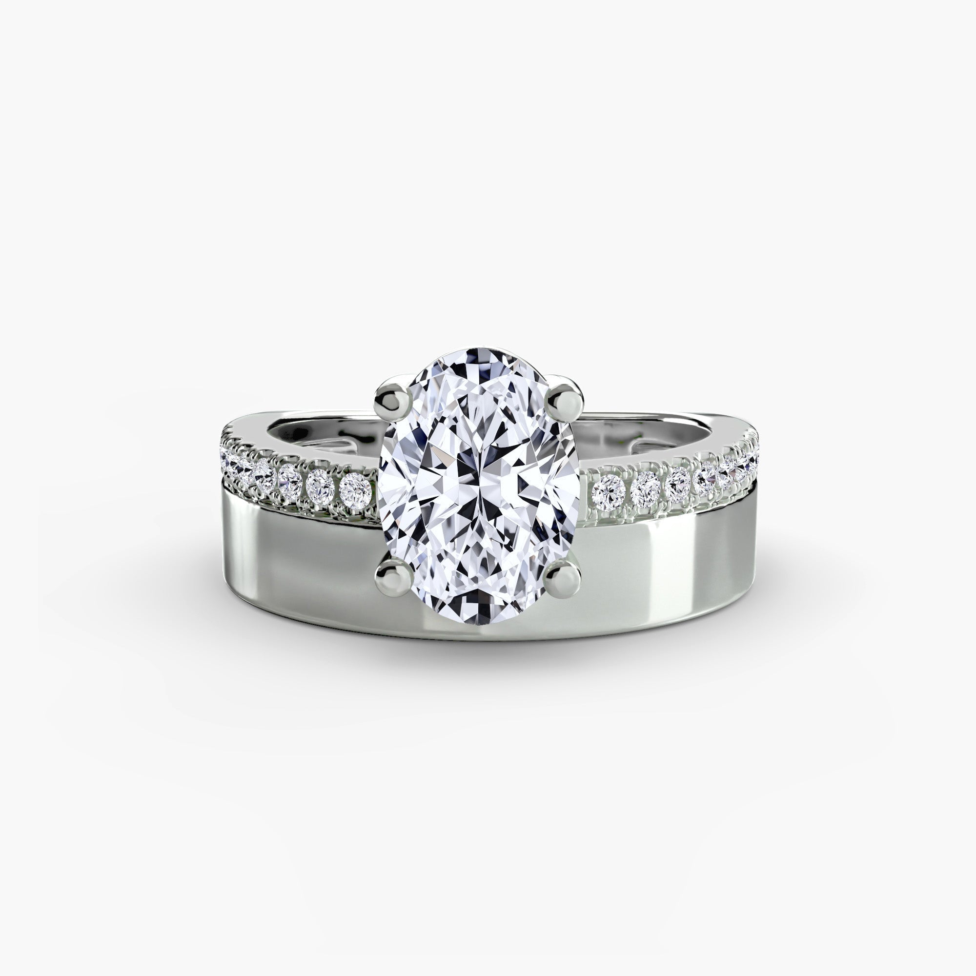 Diamant Fin Taille Ronde Setting en Gold – vue principale