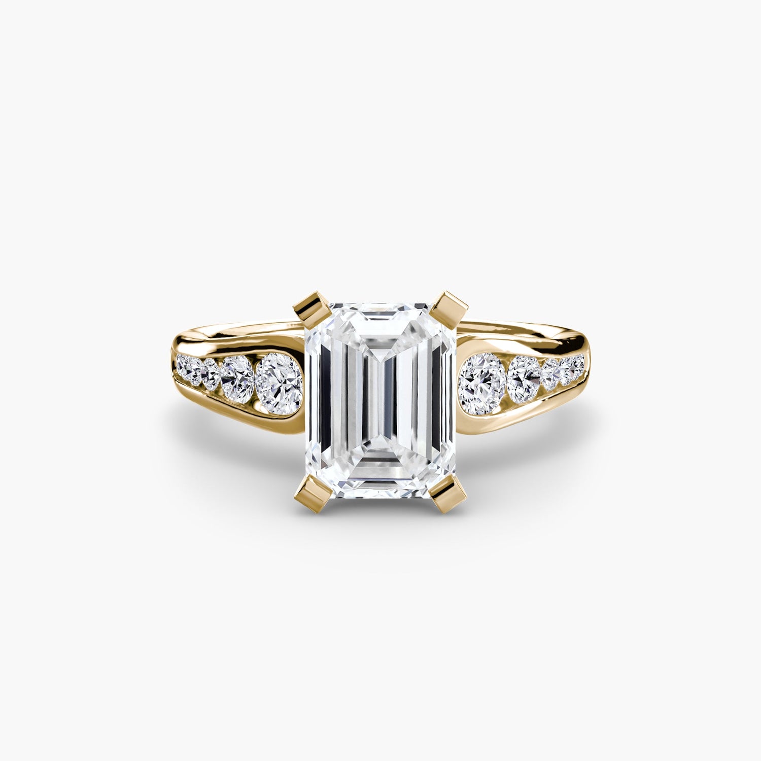 Taille Brillant Gemme bague en Gold – vue de dessus