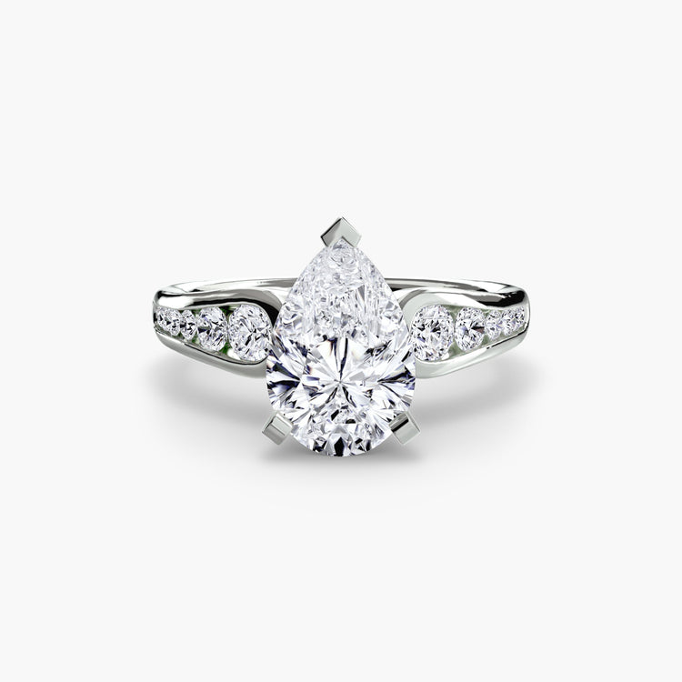 Gemme Taille Brillant Setting en Gold – vue de dessus