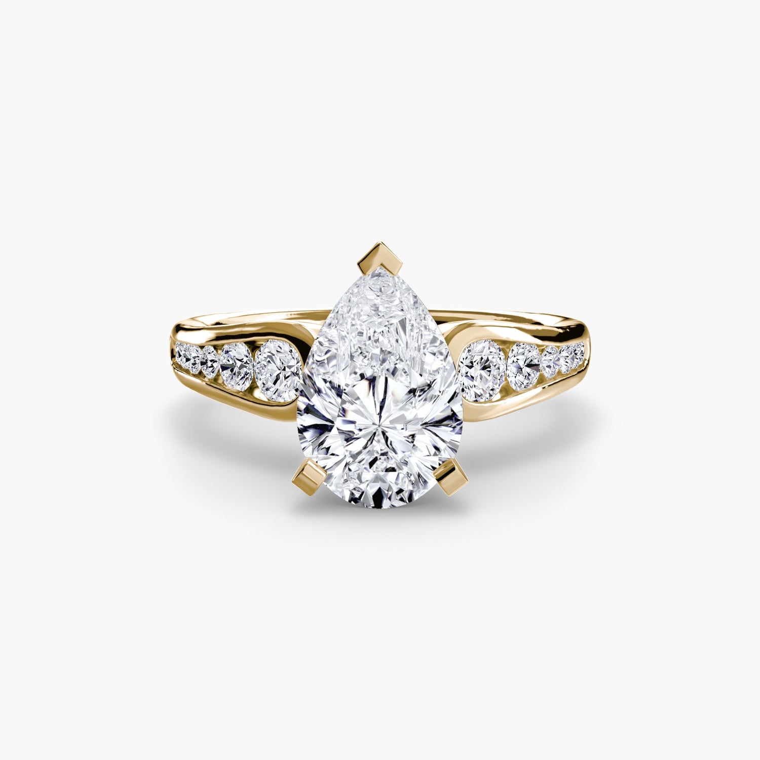 Taille Brillant Gemme bague en Gold – vue de profil