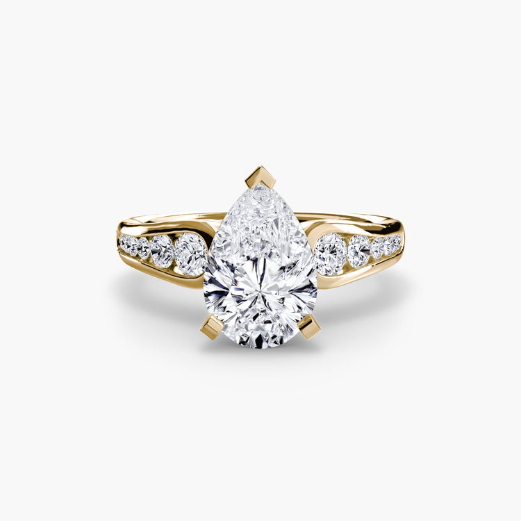 Taille Brillant Gemme bague en Gold – vue de profil