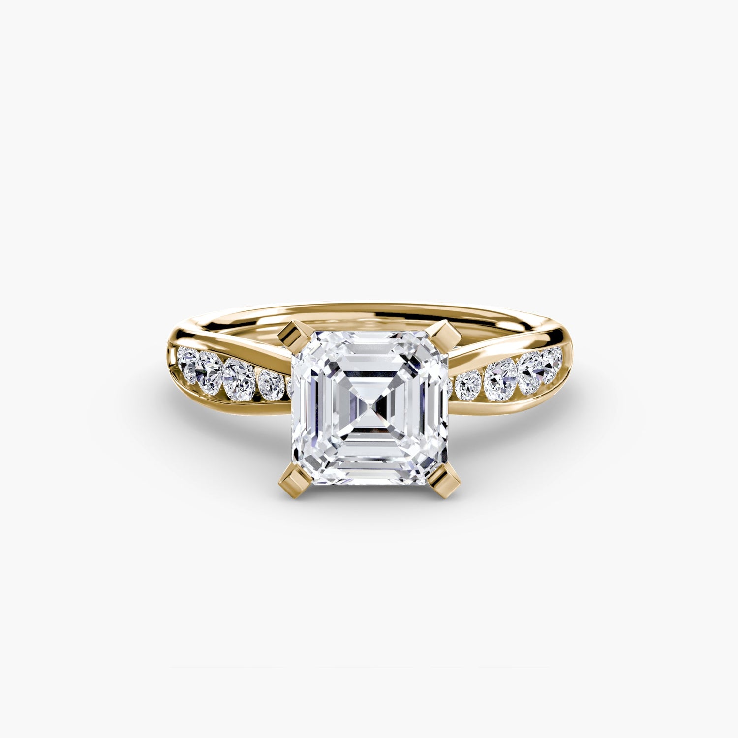 Taille Ronde Pierre Précieuse bague en Gold – gros plan