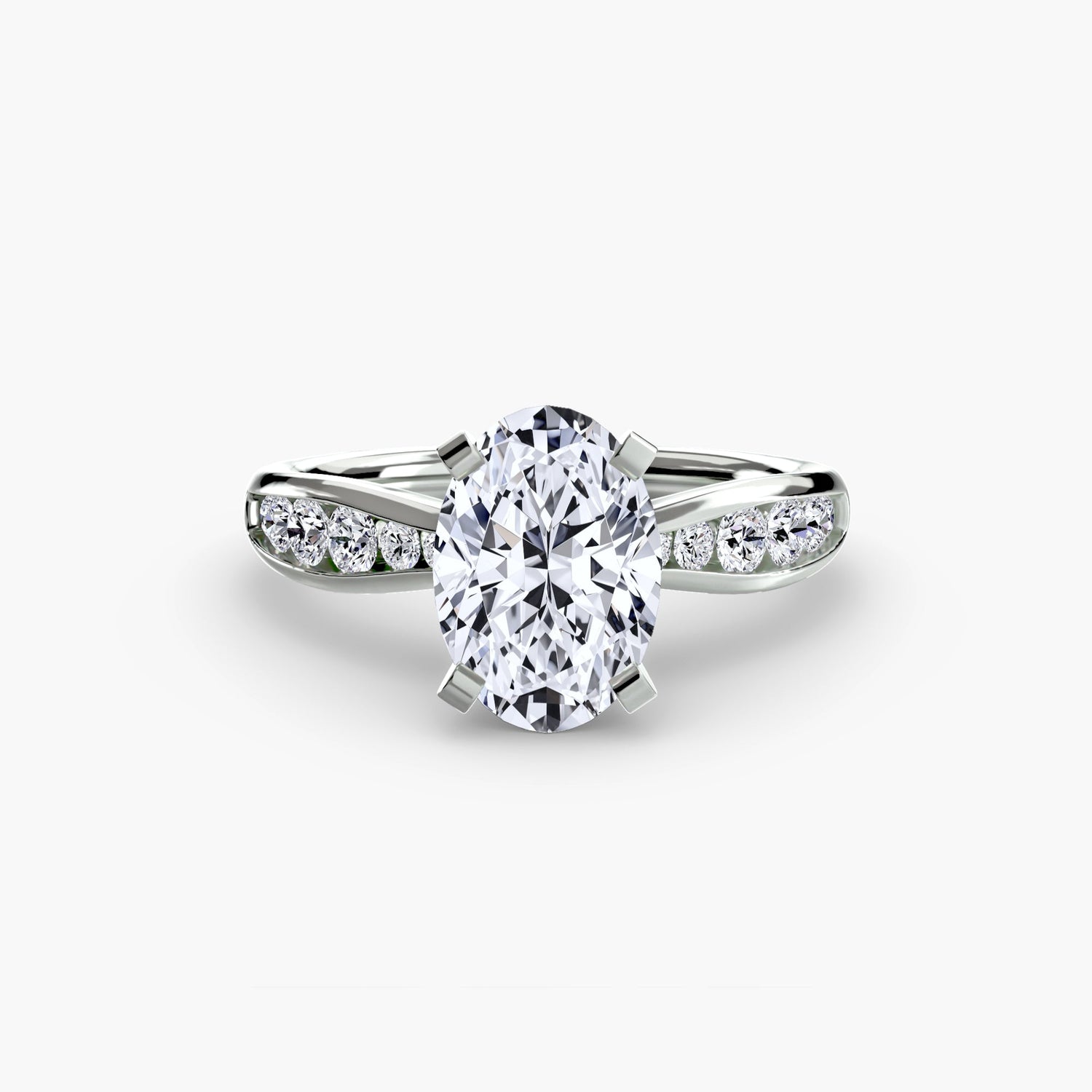 Taille Ronde Pierre Précieuse bague en Gold – vue de profil