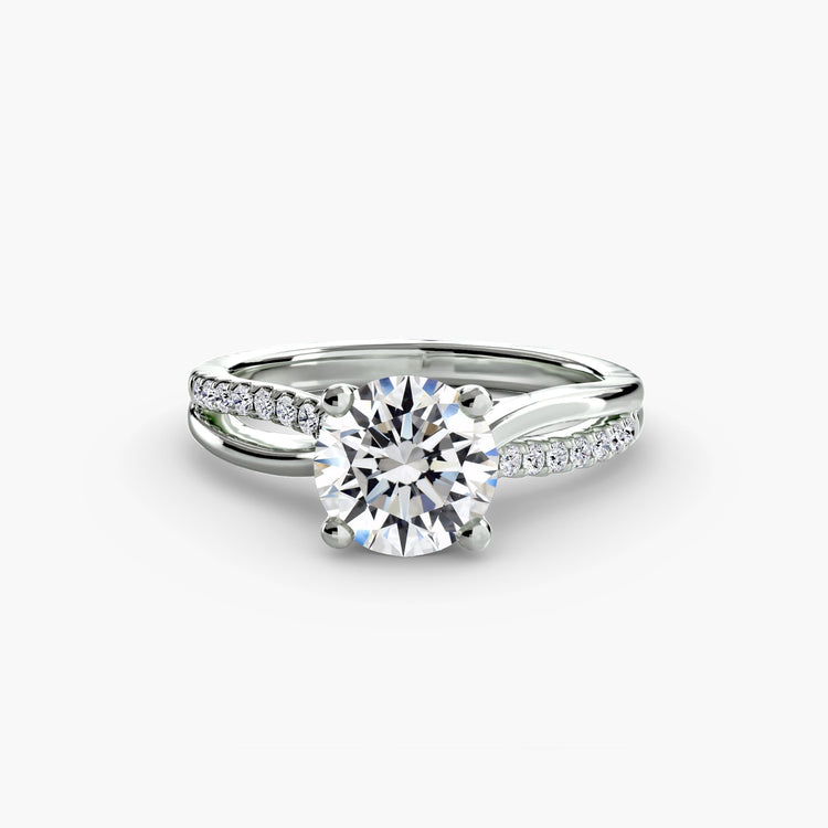 Taille Ronde Pierre Précieuse bague en Gold – vue principale