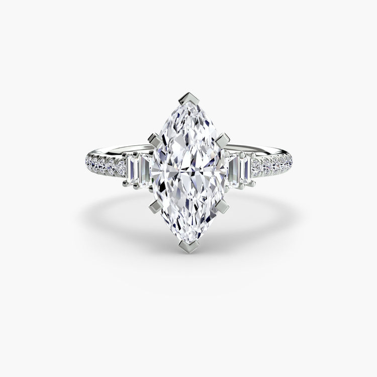 Taille Ronde Pierre Précieuse bague en Gold – vue principale