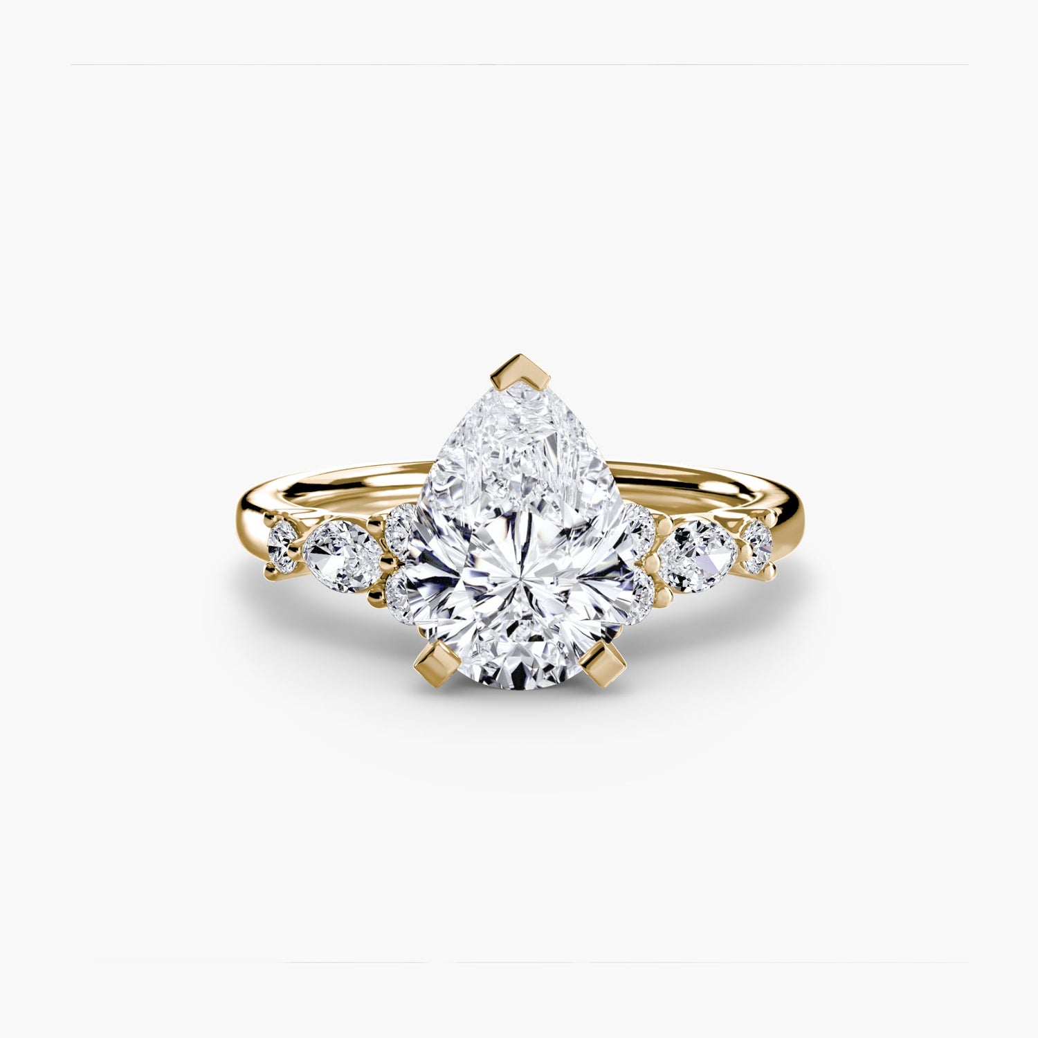 Gemme Taille Brillant Setting en Gold – vue de dessus
