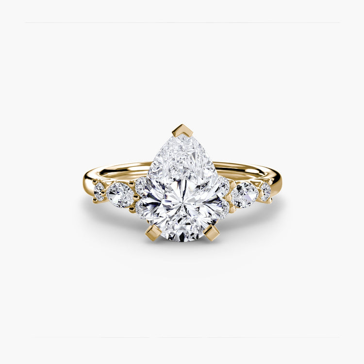 Gemme Taille Brillant Setting en Gold – vue de dessus