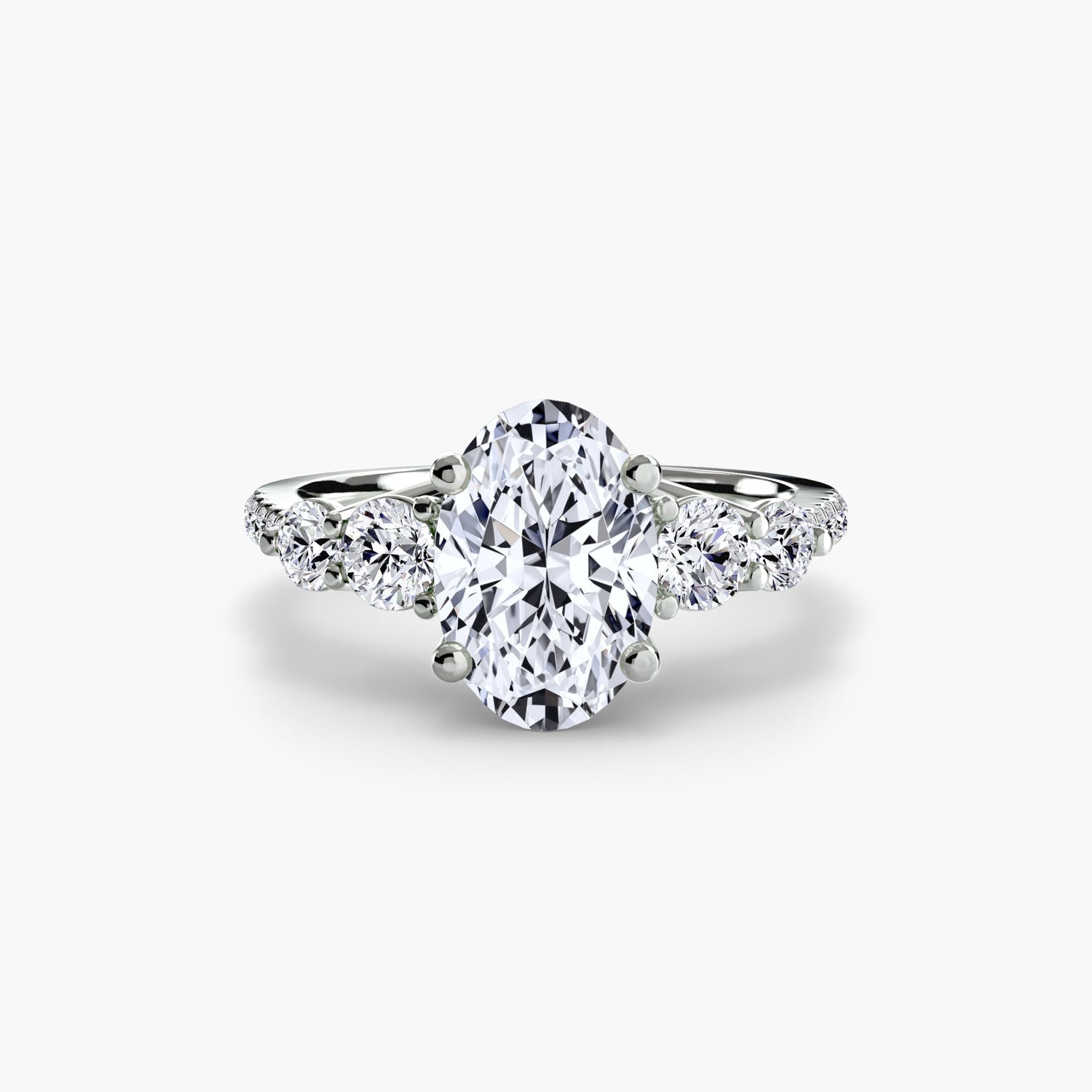 Taille Ronde Brillant bague en Gold – vue de profil