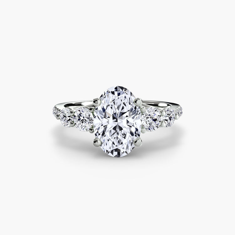 Taille Ronde Brillant bague en Gold – vue de profil