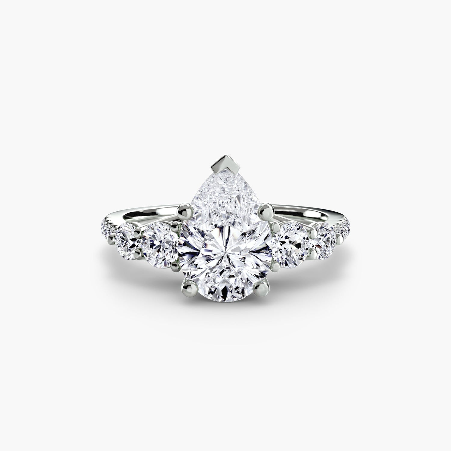 Taille Ronde Brillant bague en Gold – vue de dessus