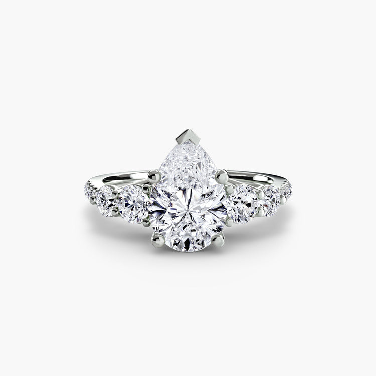 Taille Ronde Brillant bague en Gold – vue de dessus