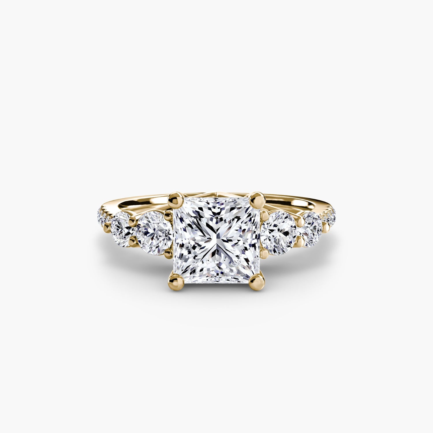 Brillant Taille Ronde Setting en Gold – vue de côté
