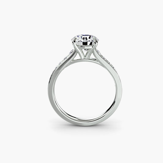 Taille Ronde Gemme bague en Gold – vue de face