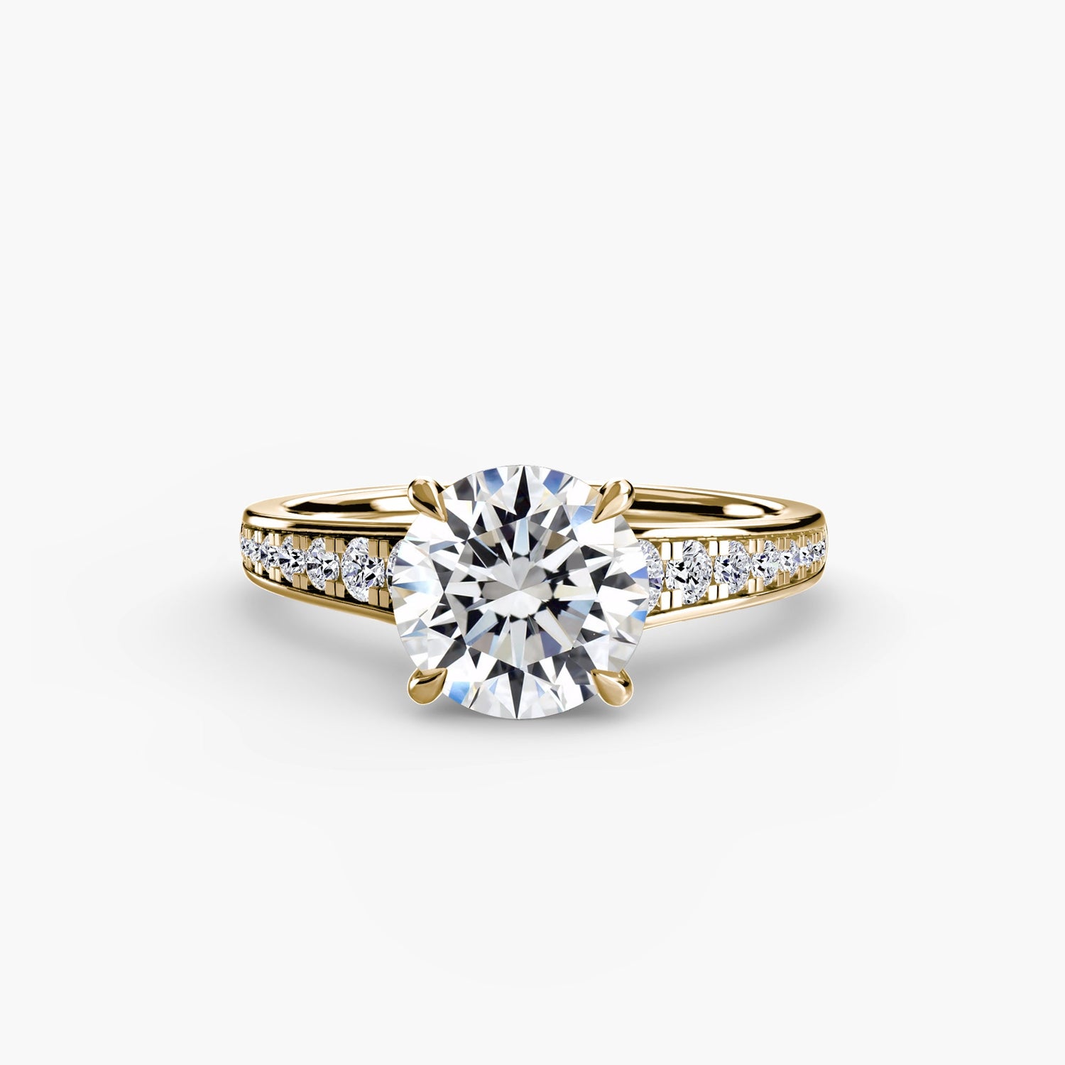 Gemme Taille Ronde Setting en Gold – vue de face