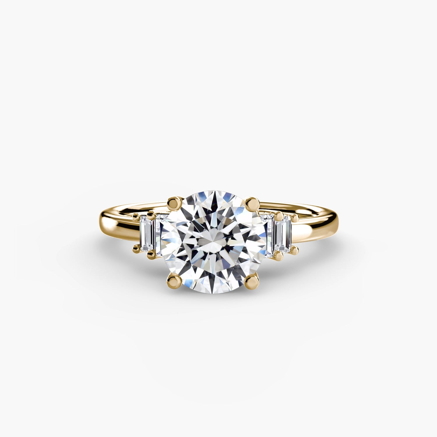 Taille Brillant Diamant bague en Gold – vue de face