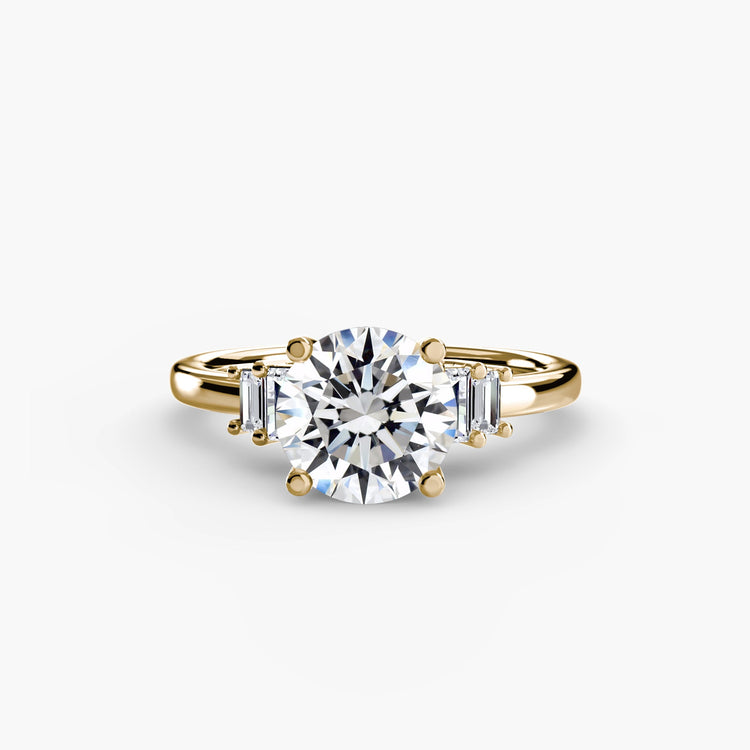 Taille Brillant Diamant bague en Gold – vue de face