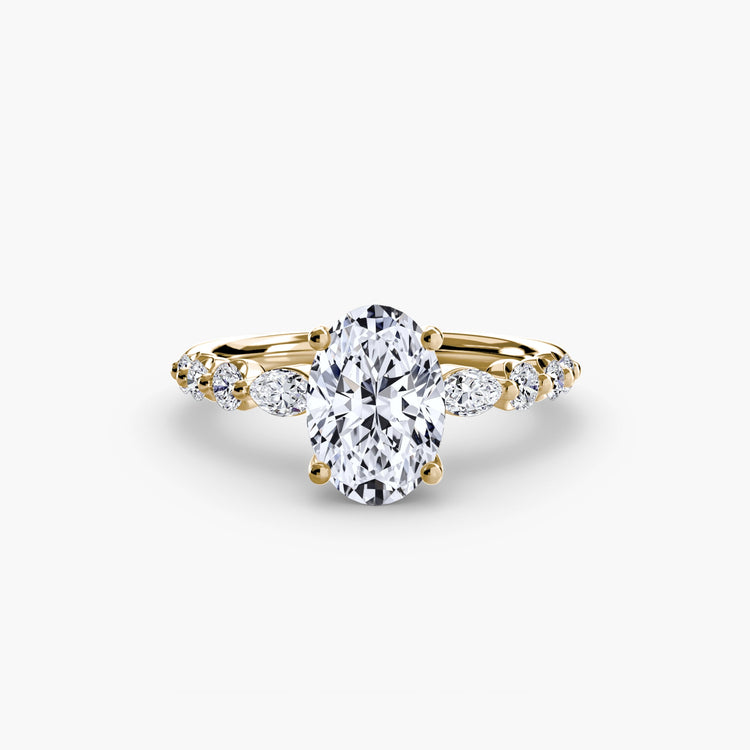 Brillant Taille Brillant Setting en Gold – vue de profil