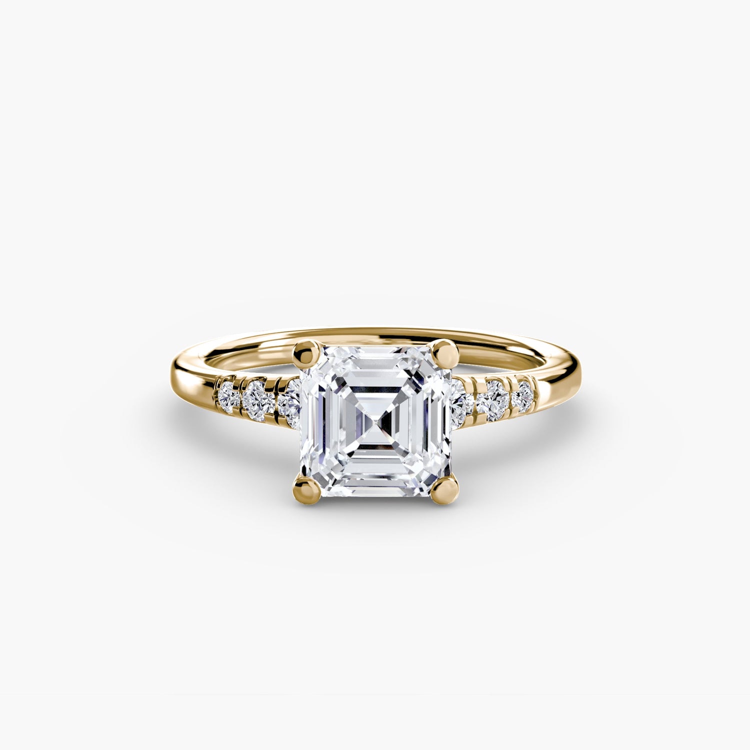 Taille Ronde Gemme bague en Gold – gros plan