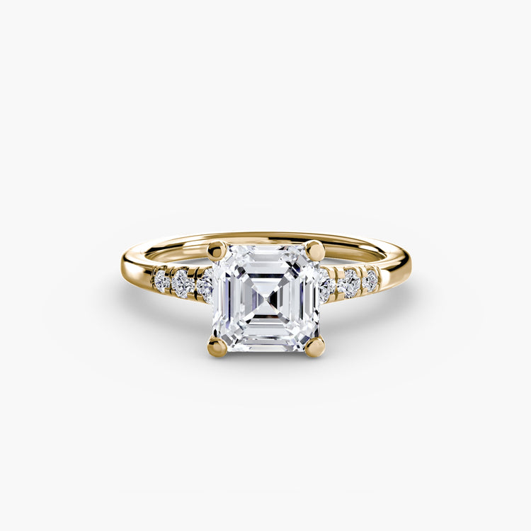 Taille Ronde Gemme bague en Gold – gros plan