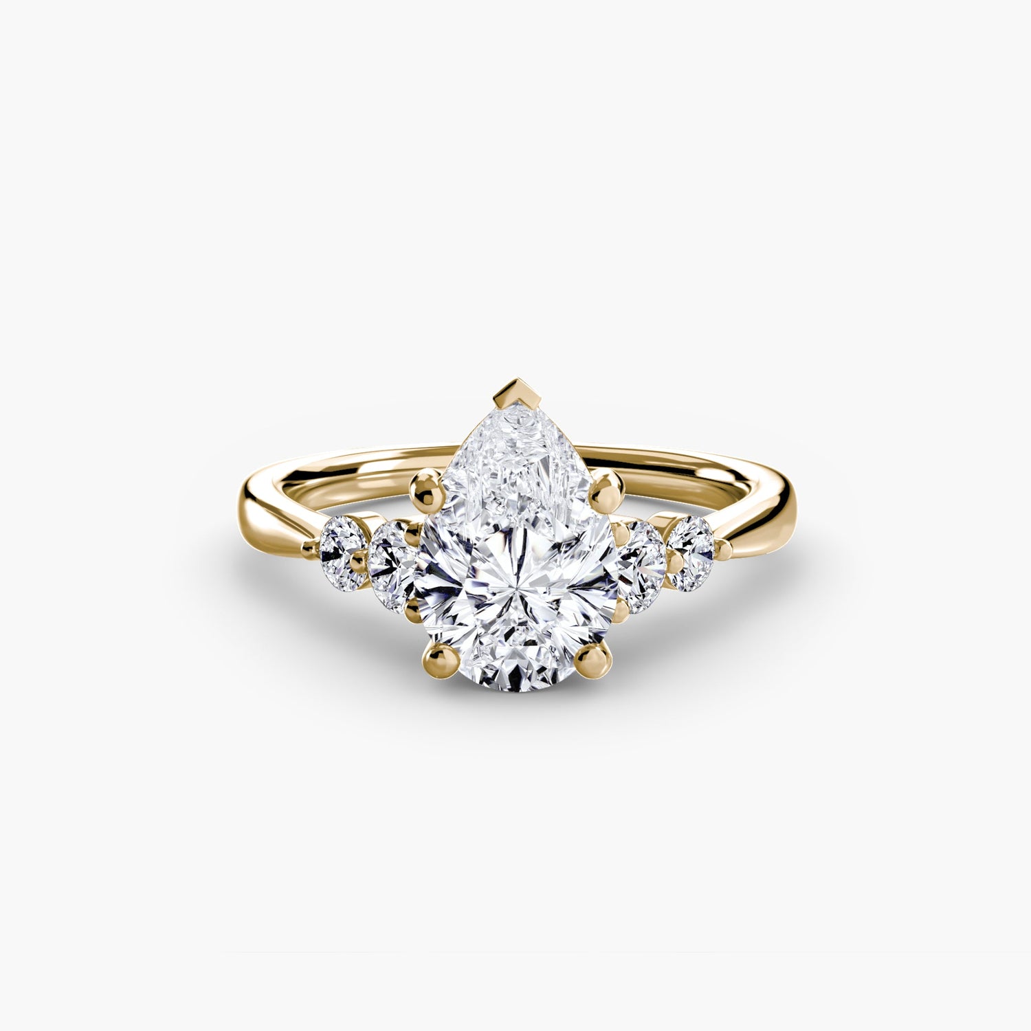 Taille Brillant Pierre Précieuse bague en Gold – vue de dessus