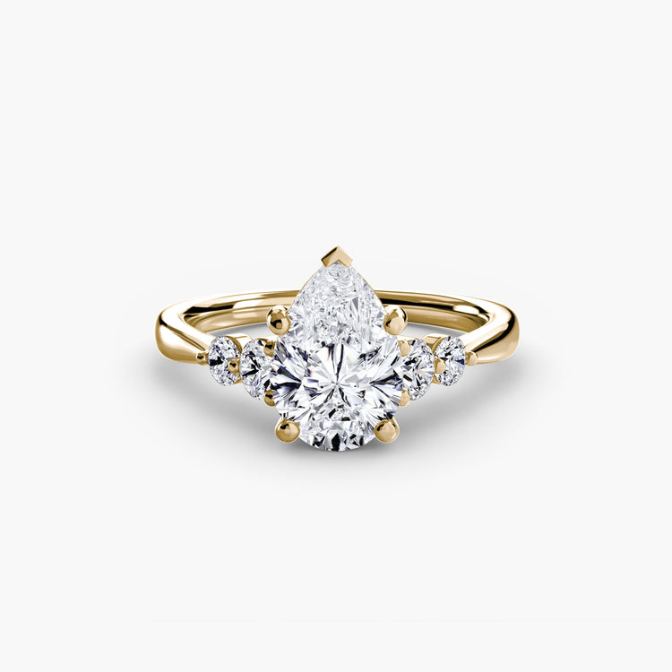 Taille Brillant Pierre Précieuse bague en Gold – vue de dessus