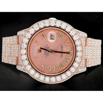 ROLEX JOUR DATE II 41 MM OR ROSE MONTRE HOMME PRESIDENT DIAMANT