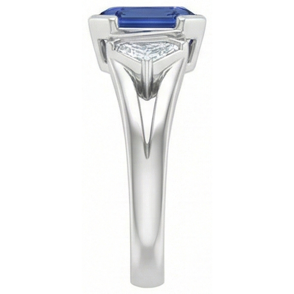 naturel radiant saphir 2.50carats bague vue de dessus