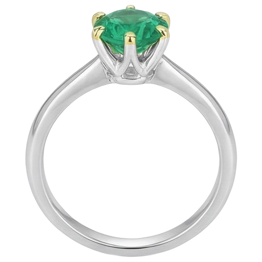 Émeraude Colombienne Bague avec Gemme – vue de dessus