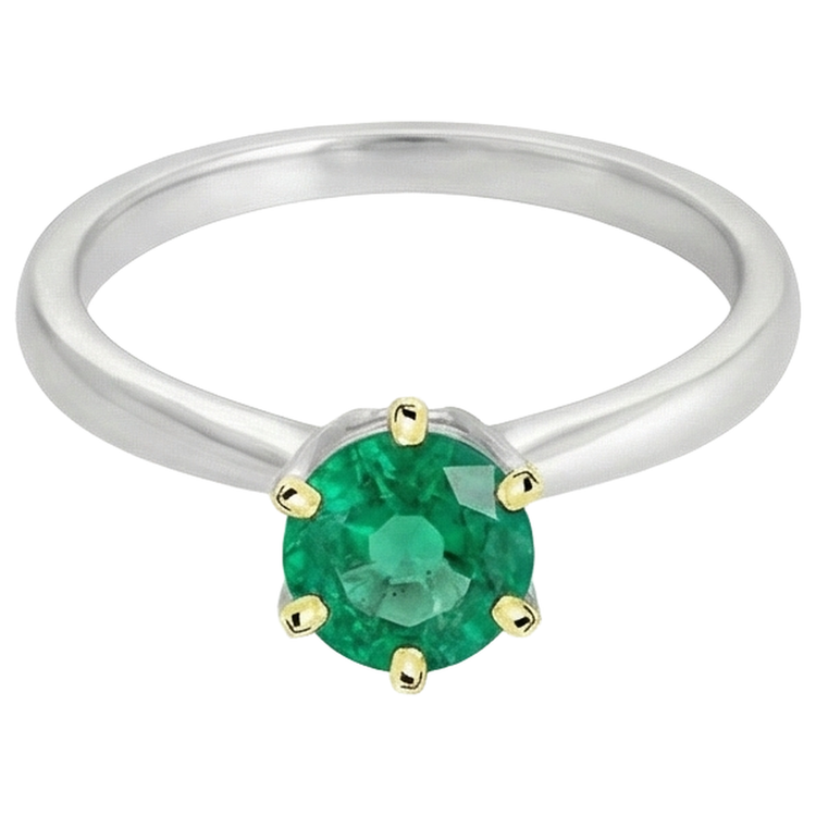 Haut de gamme Émeraude Colombienne Bague avec Gemme 2 carats – vue de face