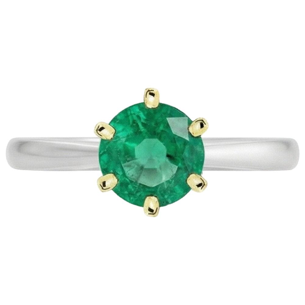 Haut de gamme Émeraude Colombienne Bague avec Gemme 2 carats – vue de profil