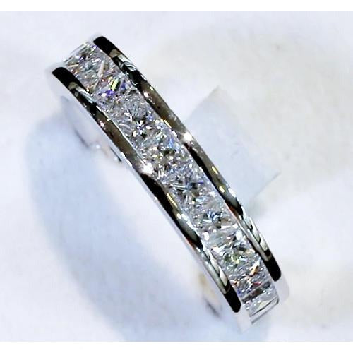 Réel Bague Anniversaire Diamant 4.60 Carats Taille Princesse Or Blanc 14K