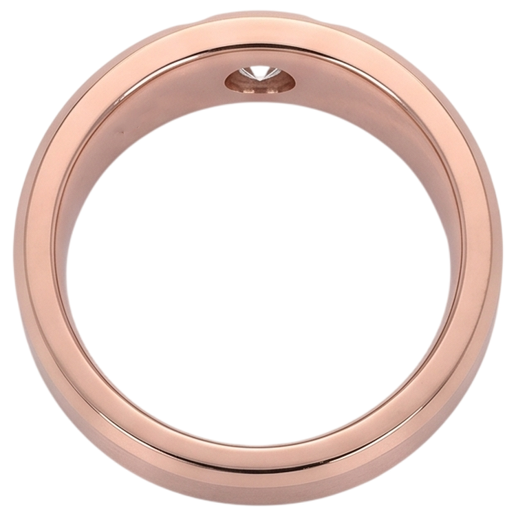 Réel Bague Homme Gypsy Finition Satinée 0.25 Carats Or Rose 14K